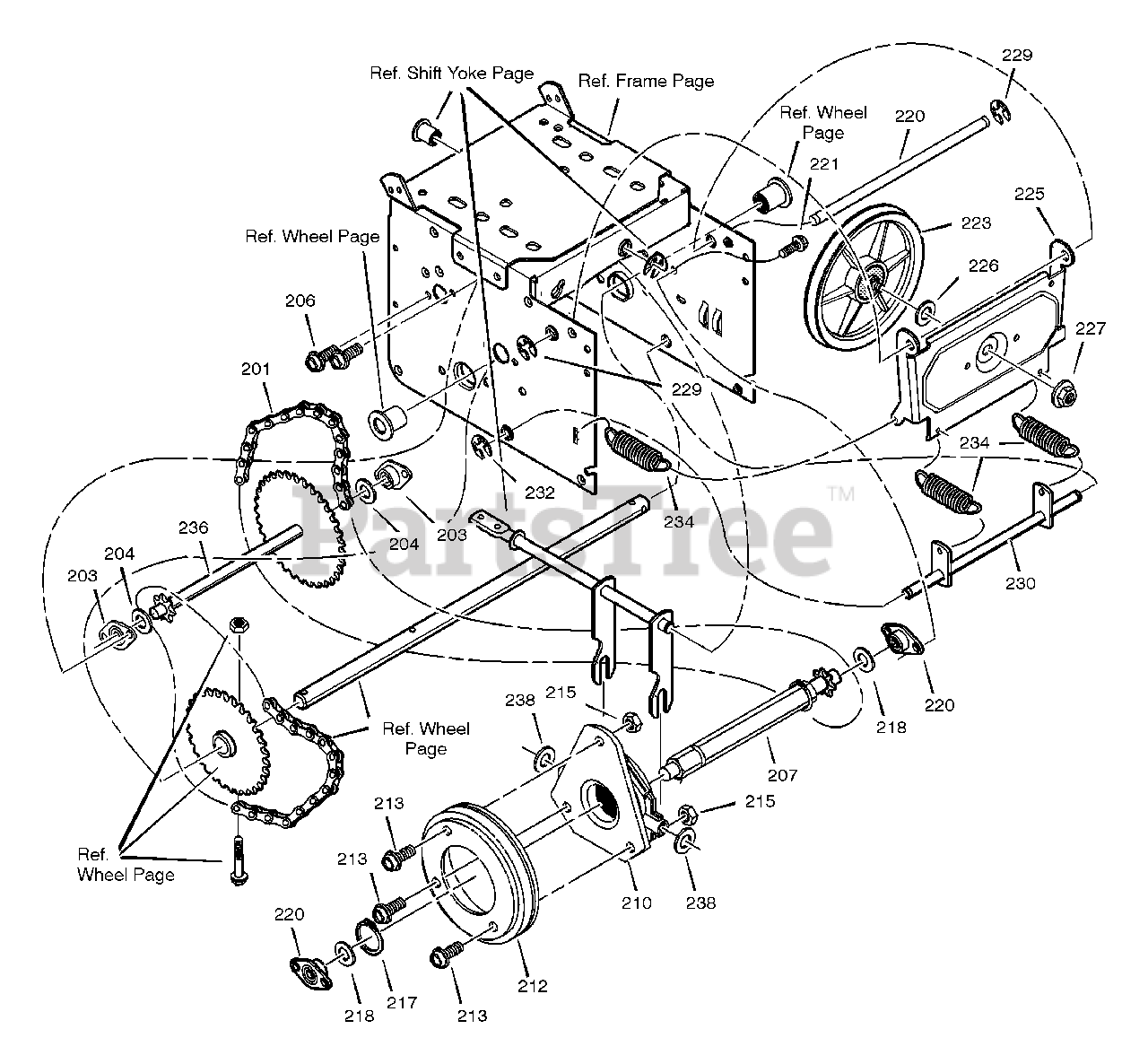 Murray 624509x4A Murray 24" Snow Thrower (2001) Drive Parts Lookup