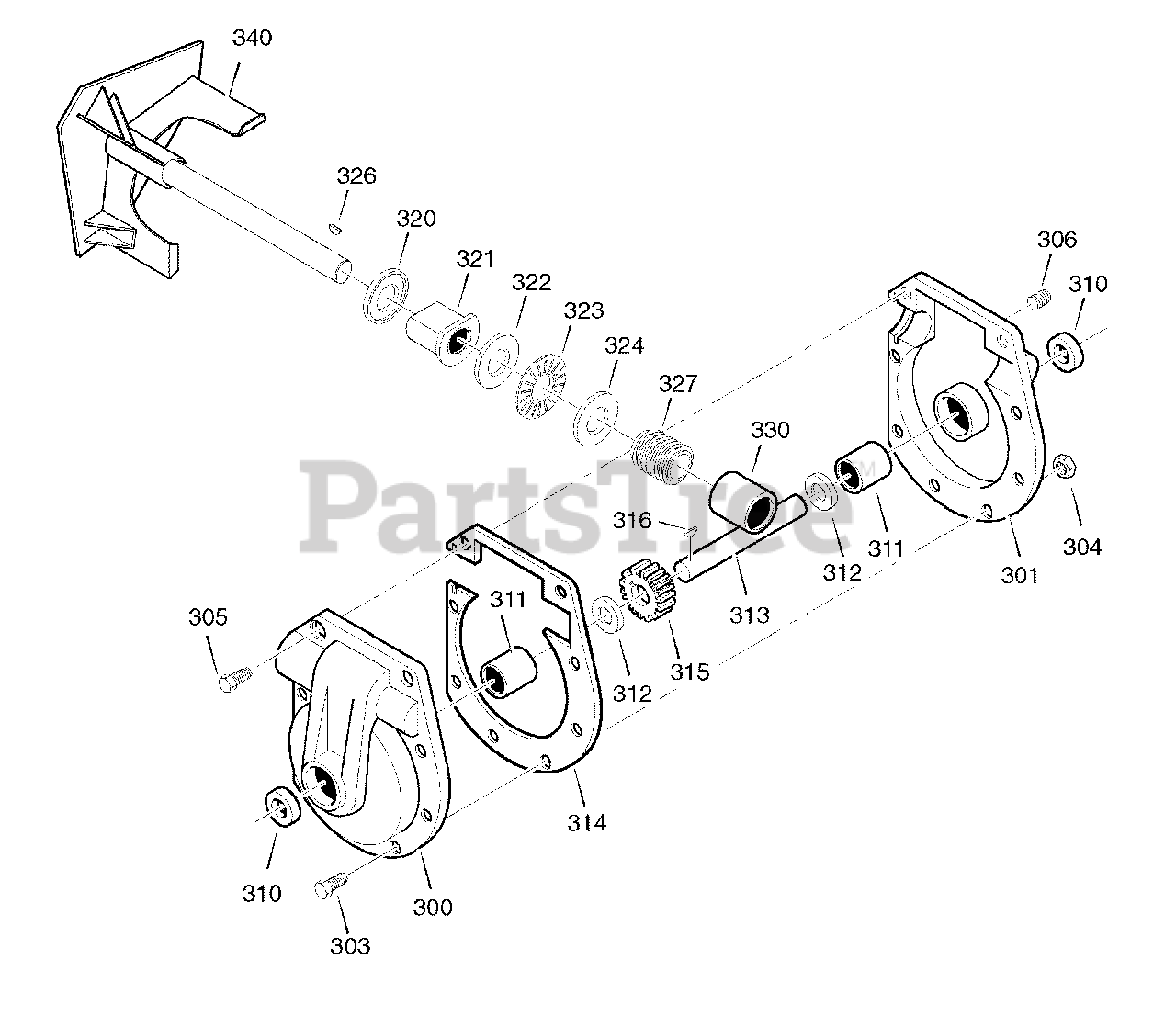 Brute 1695566 Brute 27" Snow Thrower, 11.5 Gross TP (2008) Gear Case (1736511) Parts Lookup