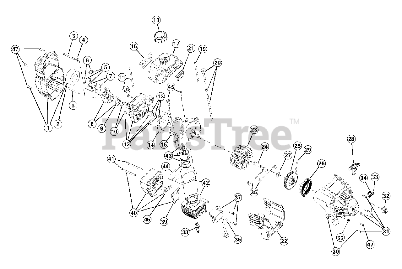 Bolens BL 100 (41BD100G163) Bolens String Trimmer Engine Parts Parts