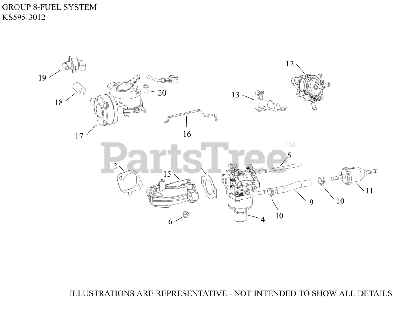 Kohler KS5953012 Kohler 5400 Series Engine, Made for MTD, 19.5hp, 14