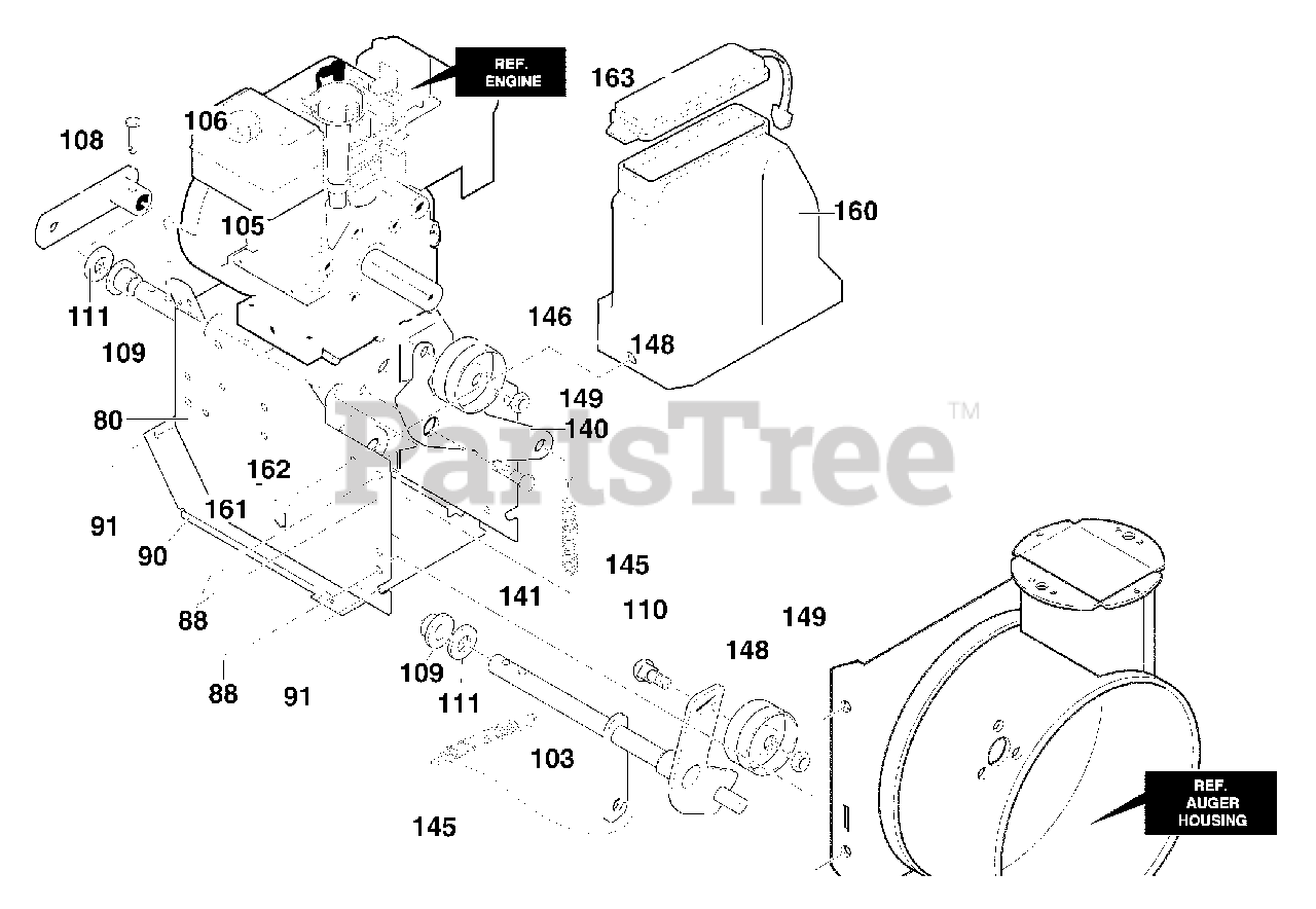 Yard King 629104x89B Yard King 29" Snow Thrower (2000) Frame Components Parts Lookup with