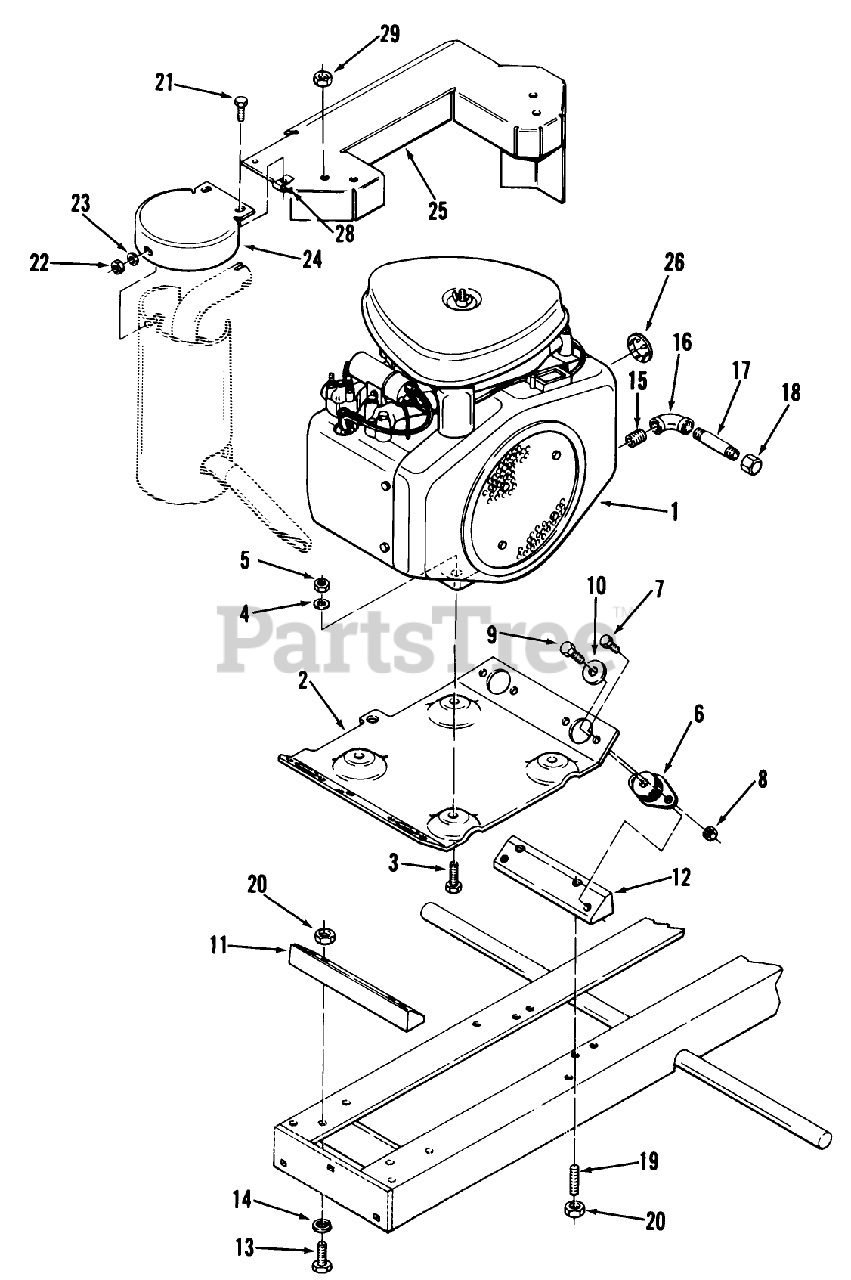 Toro 0117K803 (C175) Toro Garden Tractor (1982) TWIN CYLINDER ENGINES Parts Lookup with