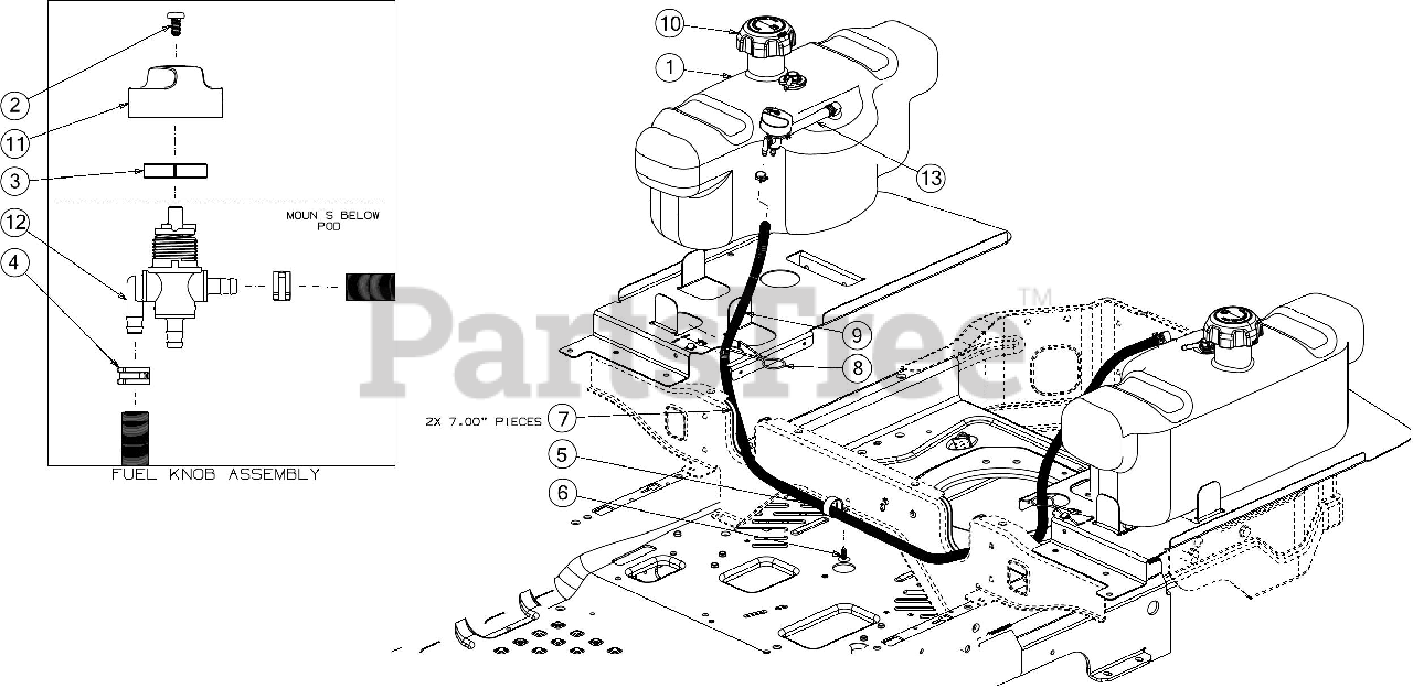 Cub cadet zero turn gas tank online