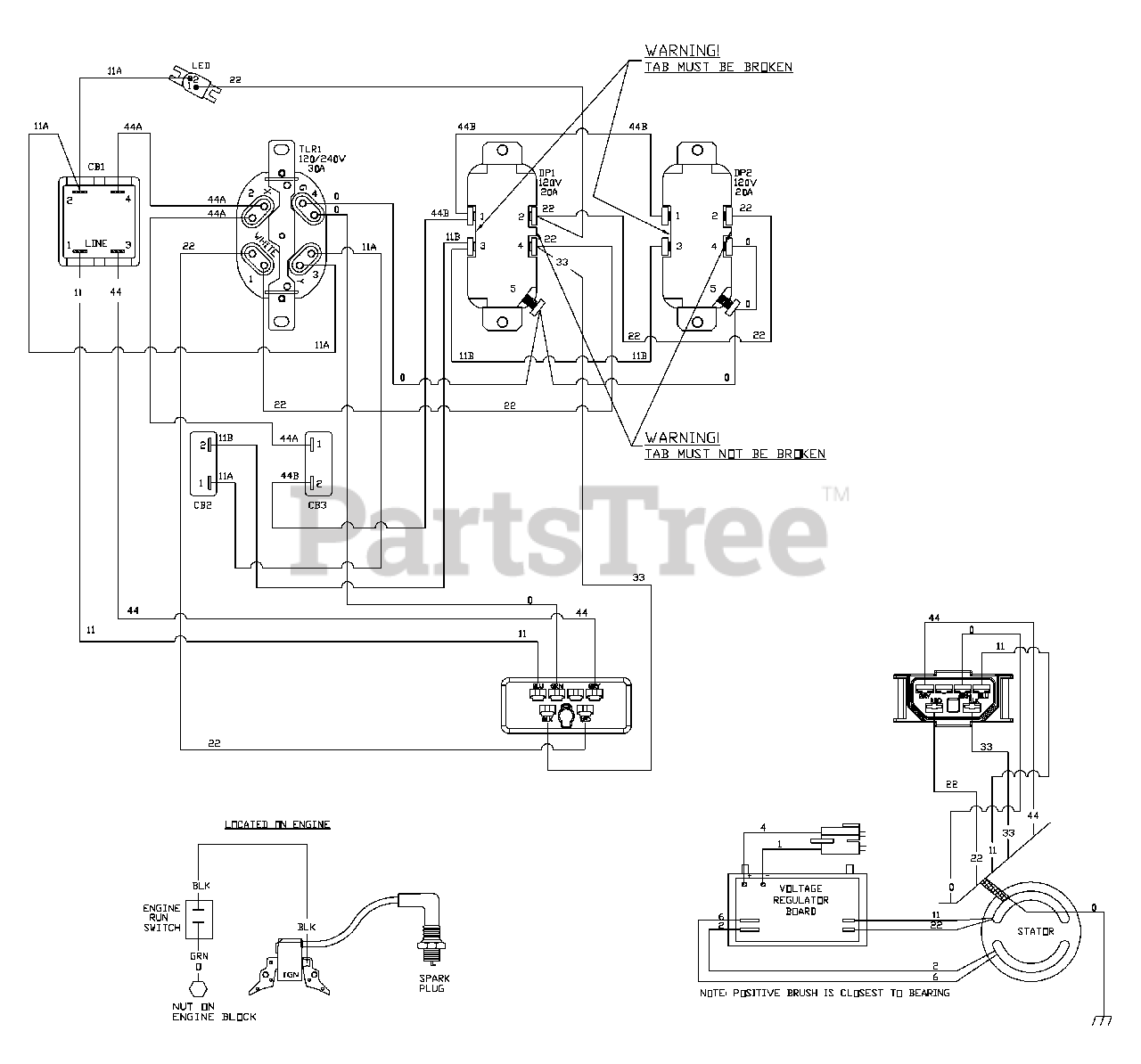 John Deere 0304190 John Deere 6,200 Watt Portable Generator Wiring