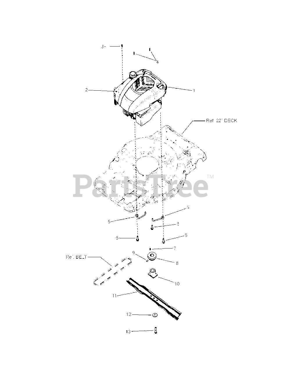 John Deere JS 26 (7800574) John Deere 22" WalkBehind Mower (2010) Group, Engine, 700 Series