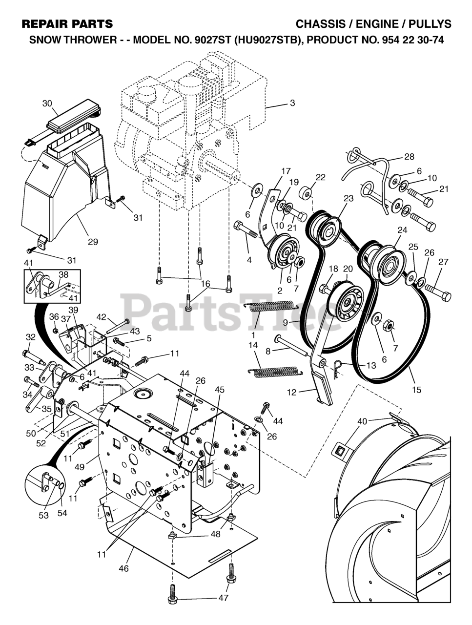 Husqvarna 9027 ST (954223074B) Husqvarna 27" Snow Blower (200403