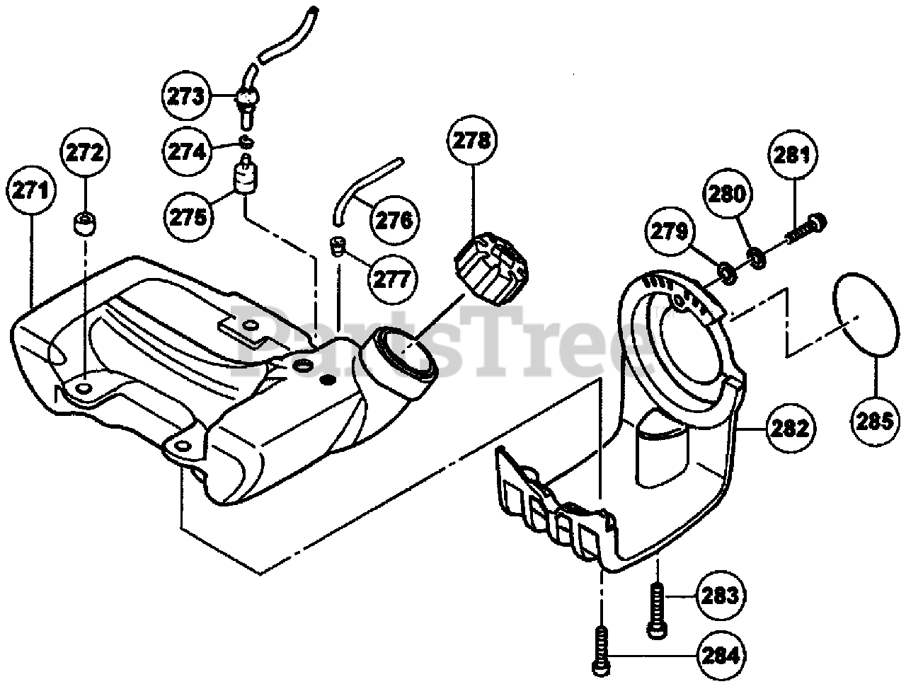 Tanaka TBC240PFCS Tanaka String Trimmer Fuel Tank Parts Lookup with
