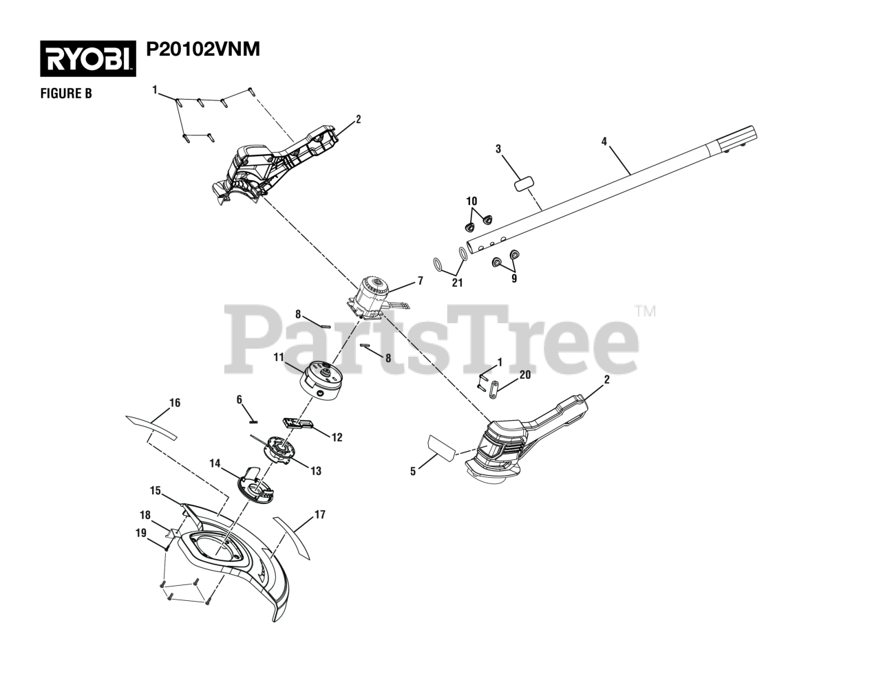 Ryobi P 20102 VNM (107482101) Ryobi 18V String Trimmer/Edger, Rev 04
