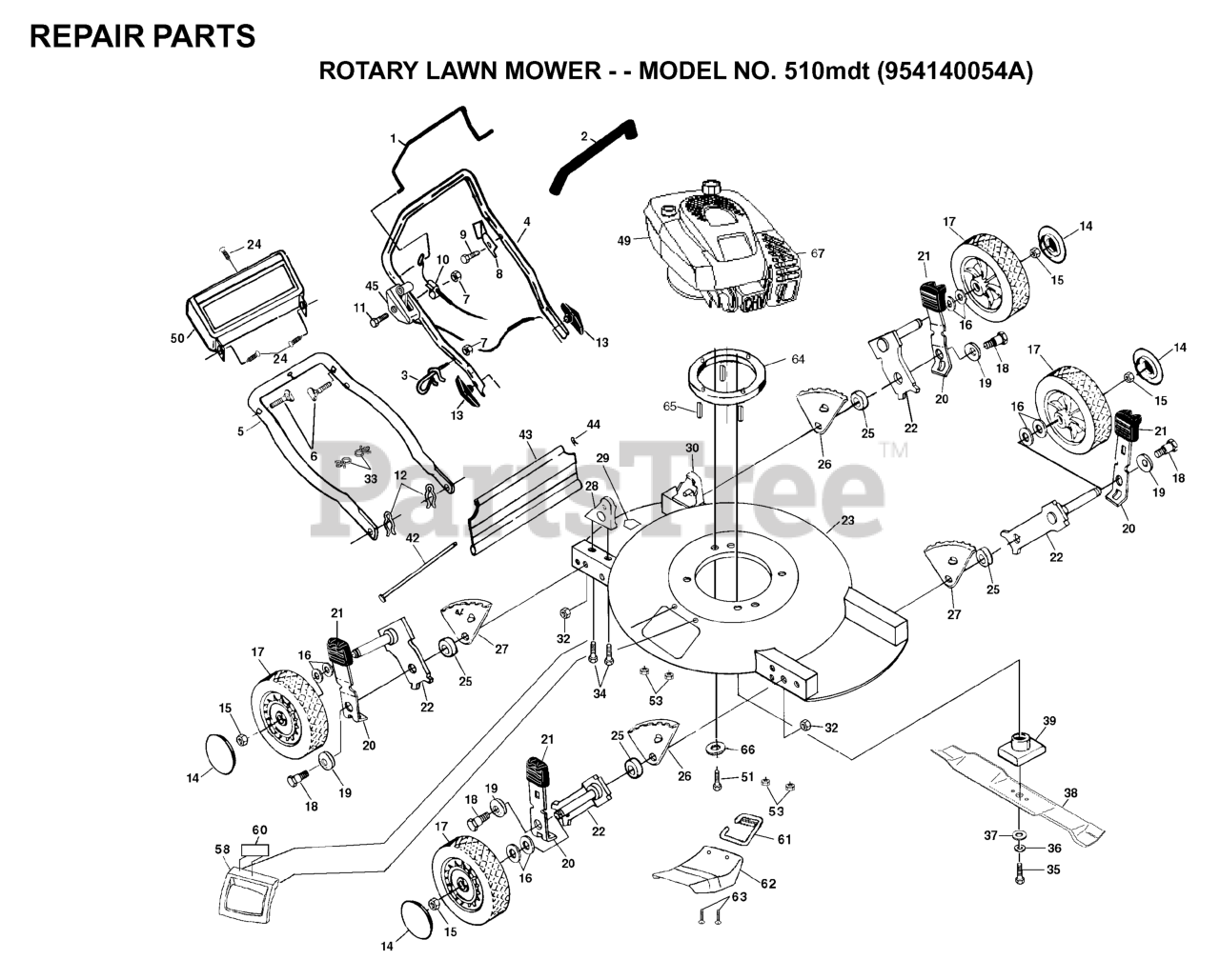 Husqvarna 510 (954140054A) Husqvarna WalkBehind Mower (199802