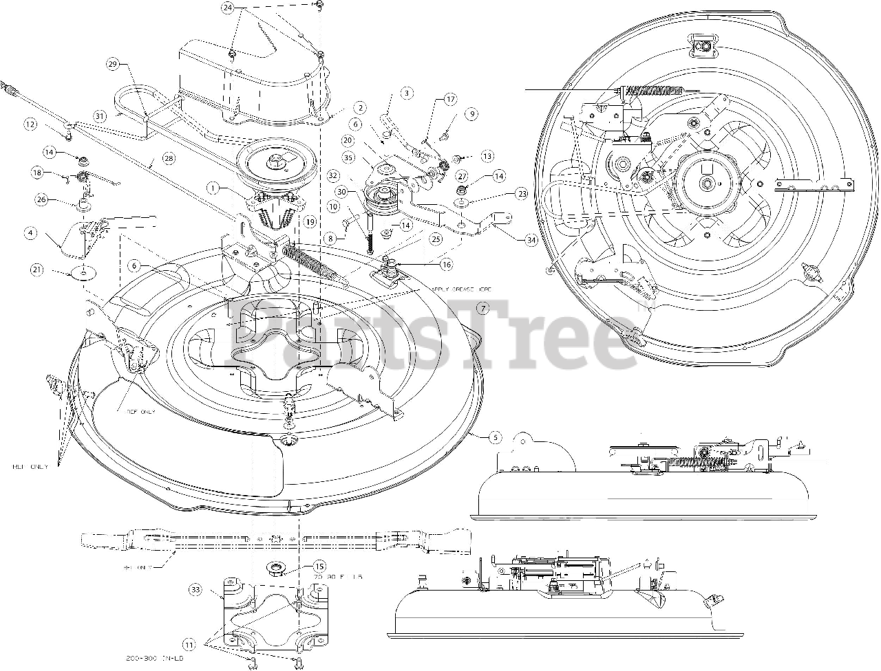 Craftsman 247.299000 13A726JD099 Craftsman R1500 Rear Engine Riding Mower 2018 Deck Parts Lookup with Diagrams PartsTree