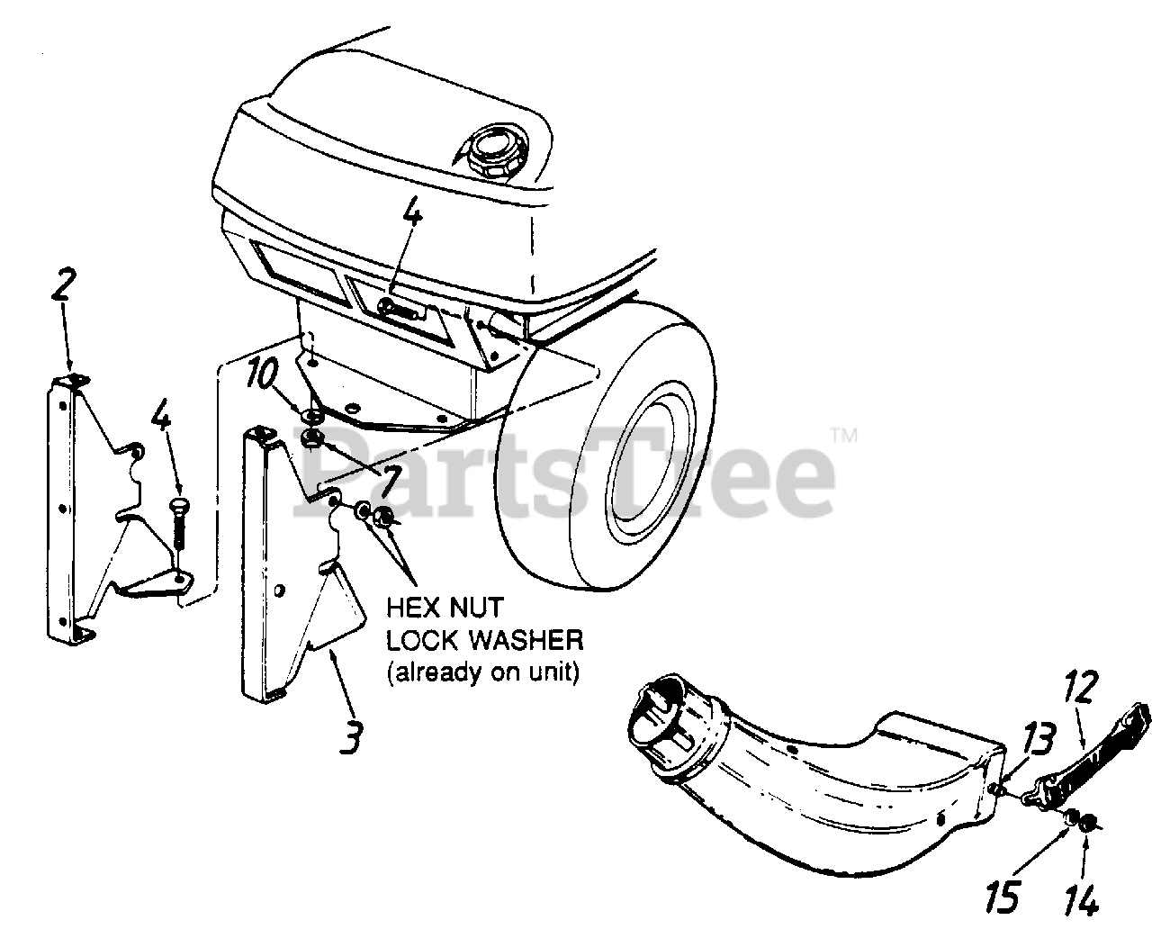 Cub Cadet 326 (190326100) Cub Cadet Bagger Mount Kit (1991) att