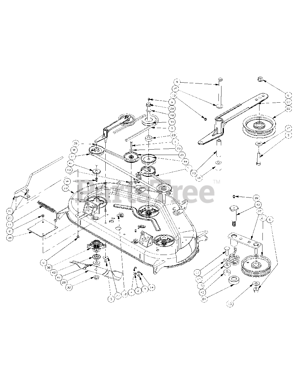 Cub cadet 44 mower deck belt diagram