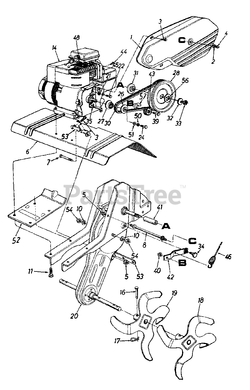 Yard Machines 21A-340-129 - Yard Machines Tiller (1999) (Home Depot