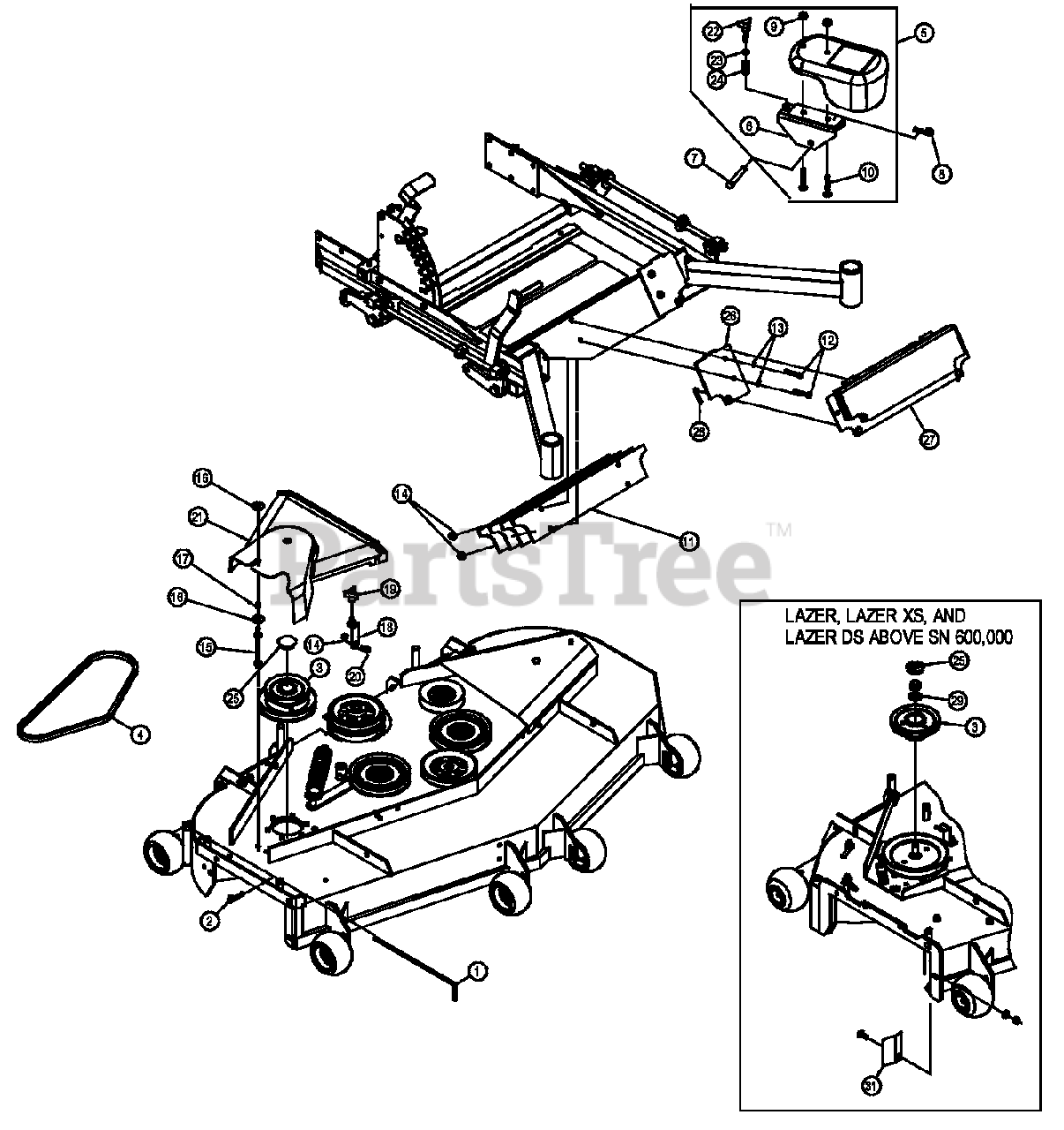 Exmark UV60 (UV6672) Exmark Ultra Vac Bagger for Lazer Z Mower (SN