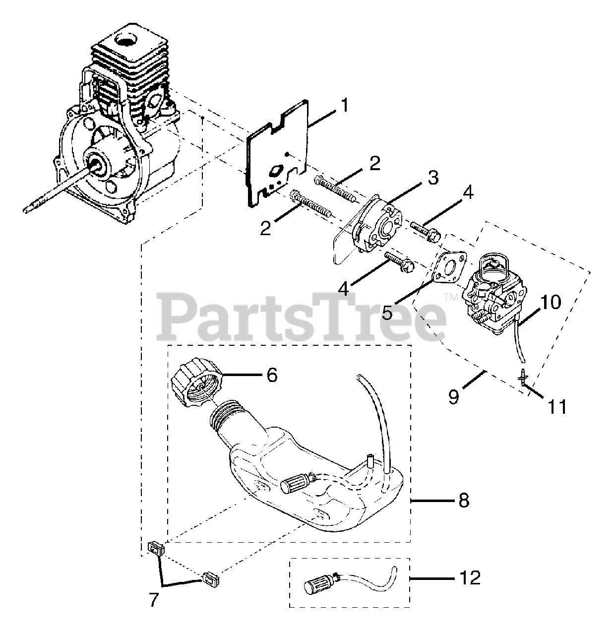 Ryobi RY 70113 Ryobi Shaft Trimmer Fuel Tank Parts Lookup with