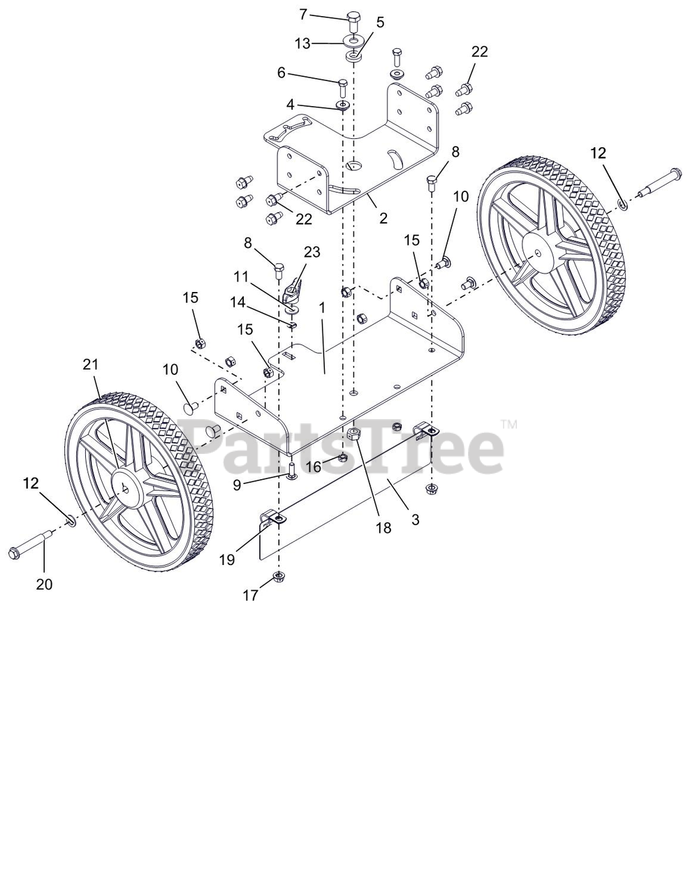Ariens 946154 Ariens 22 Walk Behind String Trimmer 149cc Kohler XT6 SN 005000 Above Frame And Wheels Parts Lookup with Diagrams PartsTree
