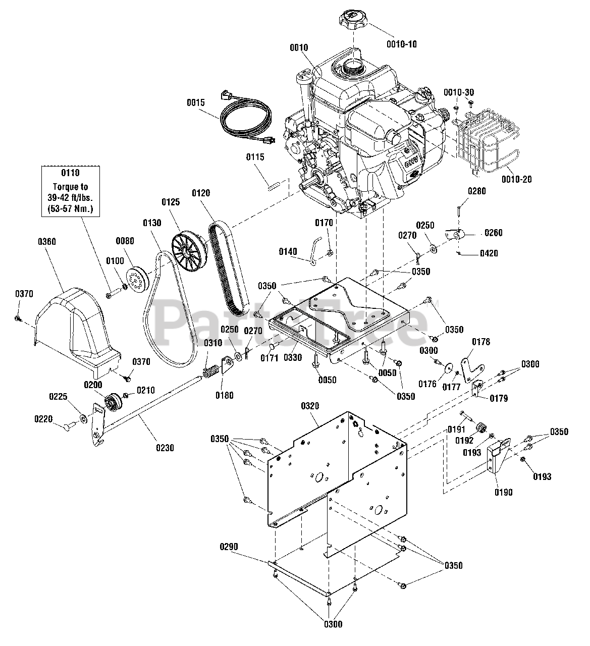 Craftsman C950525460 (169666800) Craftsman 27" Snow Thrower, Canada (2016) Engine & Frame