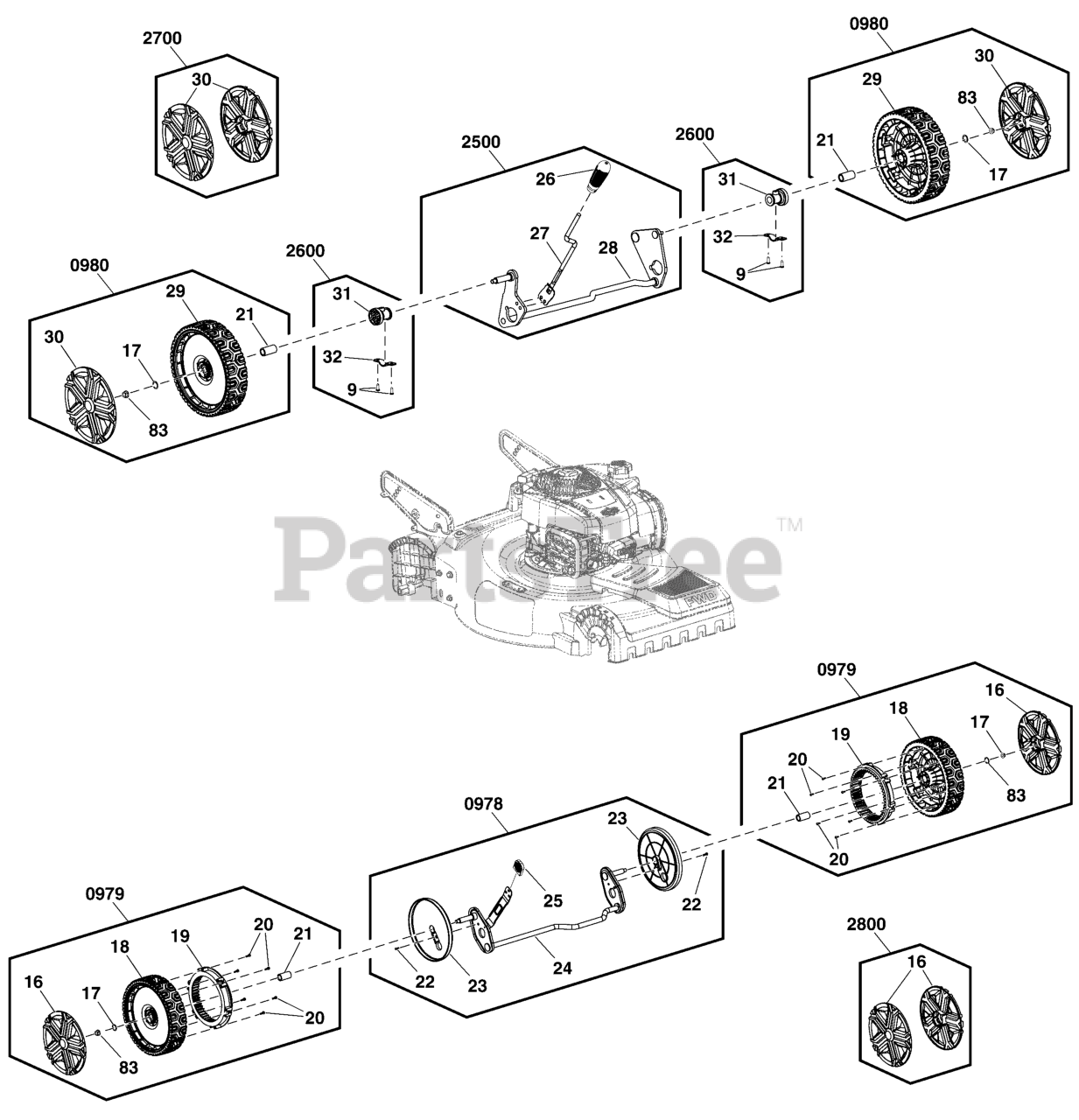 Snapper MNA 153002 Snapper 22 Walk Behind Mower 2020 Wheels Group Parts Lookup with Diagrams PartsTree