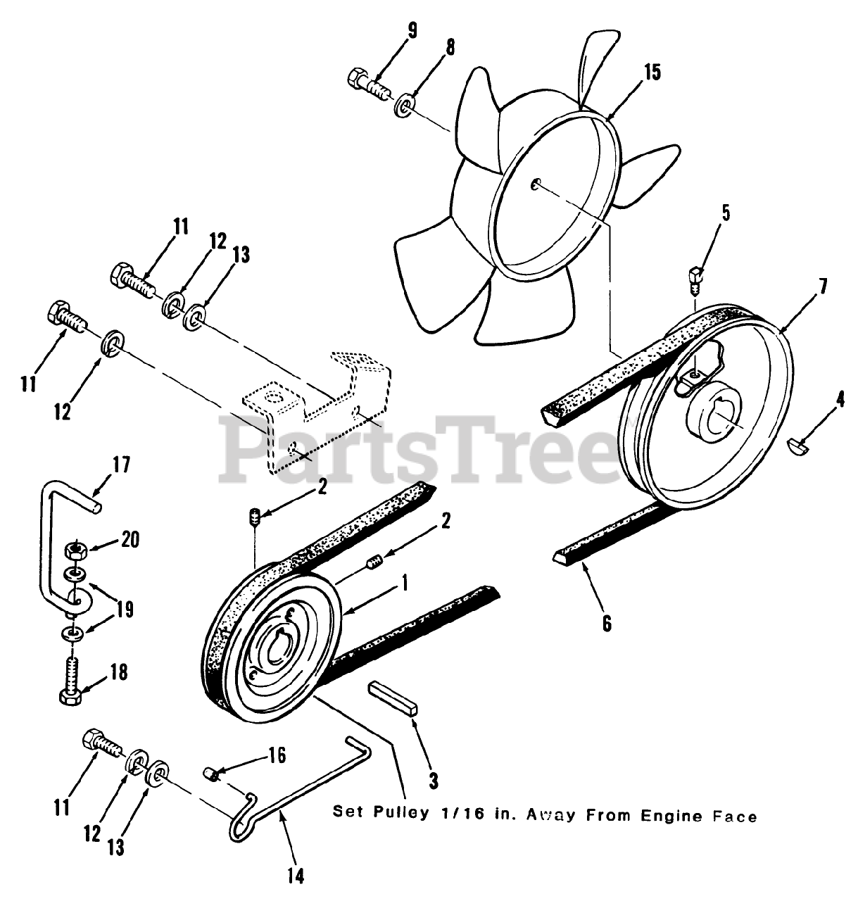 Toro 3112KE01 (312H) Toro Garden Tractor (1990) DRIVE BELT AND