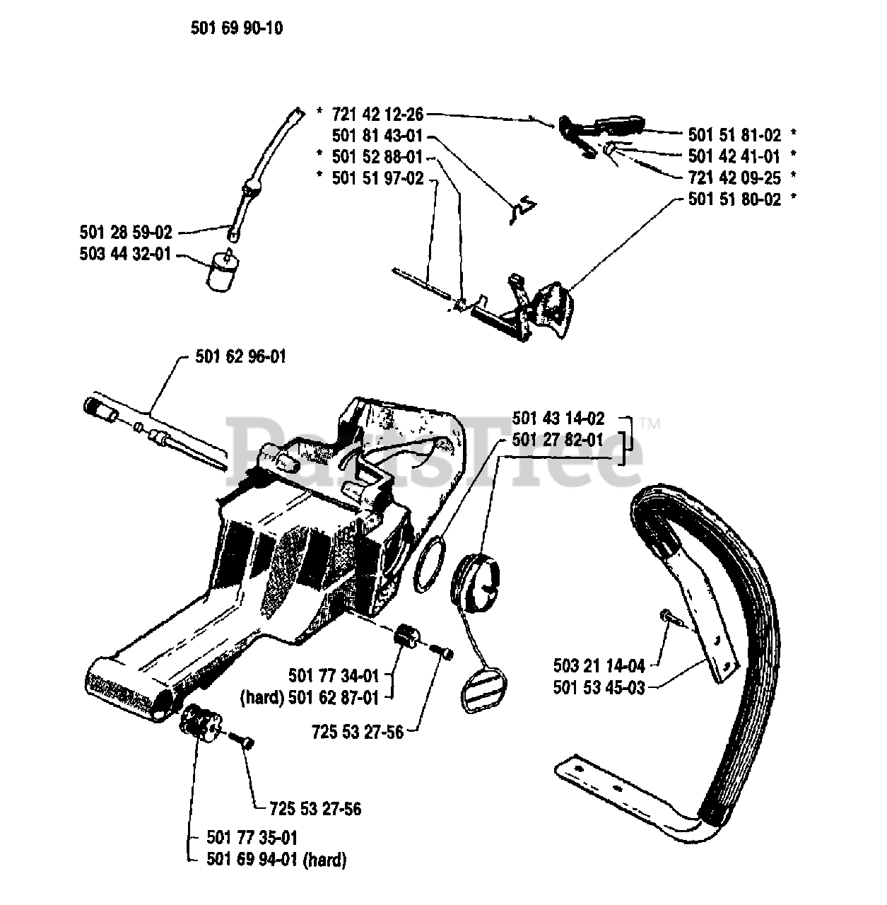 Husqvarna 61 Husqvarna Chainsaw (199103) Tank/Handle Assembly Parts