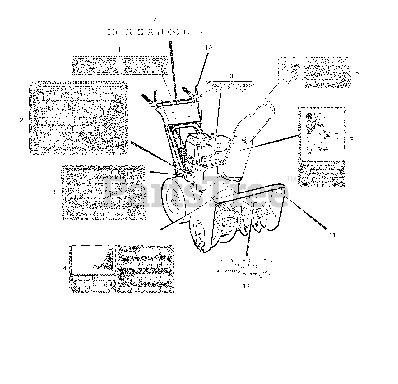 John Deere 726E (1695444) John Deere 26" Snow Thrower (2008) Decals