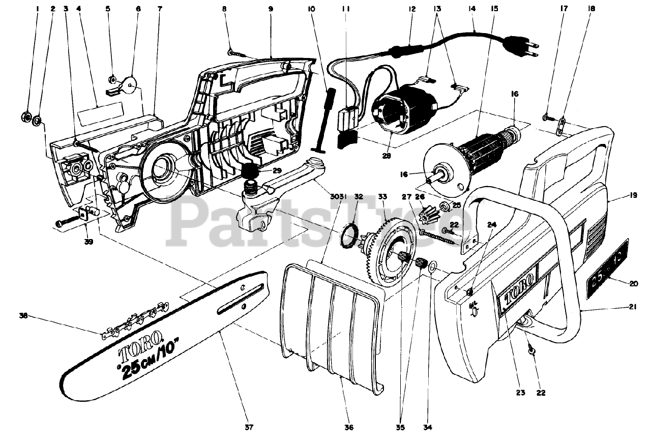 Toro 51110 Toro 10" Chainsaw, Electric (SN 000000001 000999999