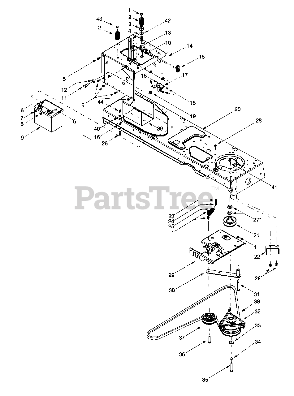 Troy-Bilt 14BV809H063 - Troy-Bilt Garden Tractor (2000) PTO Drive Troy Bilt Gtx 2446 Drive Belt Replacement