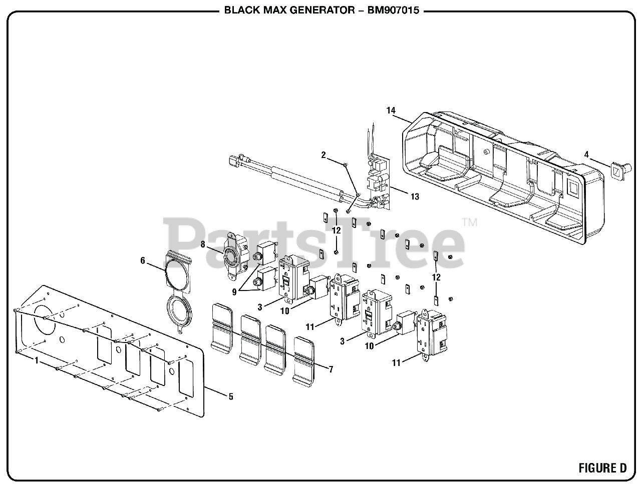Black Max BM 907015 (090930310) Black Max 7000 Watt Generator, Rev 03