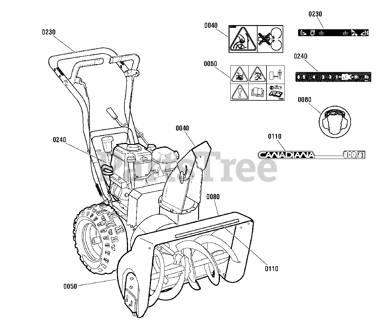 Canadiana 1695695 (CC 61800) Canadiana 24" Snow Thrower, 8hp, Canada