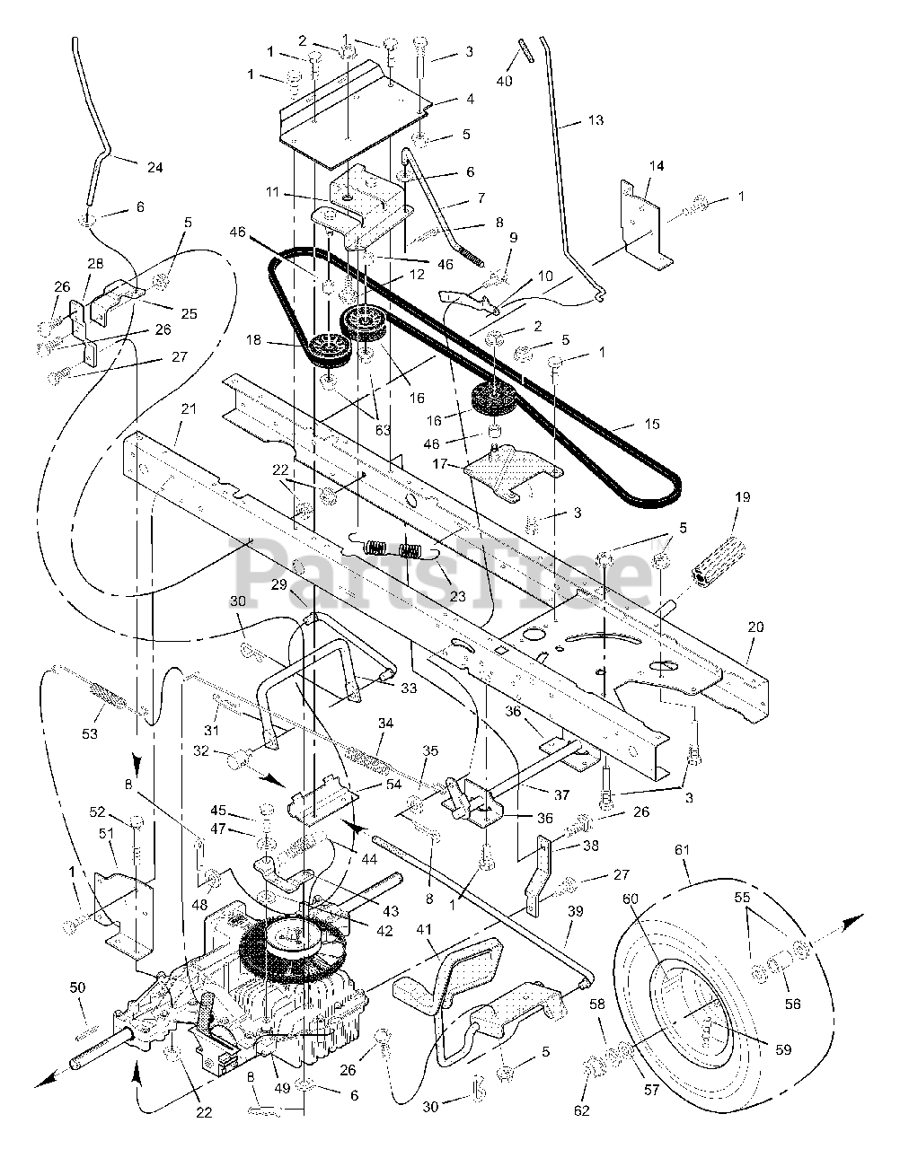 Murray 42571x8a Murray 42 Lawn Tractor 2000 Motion Drive Parts