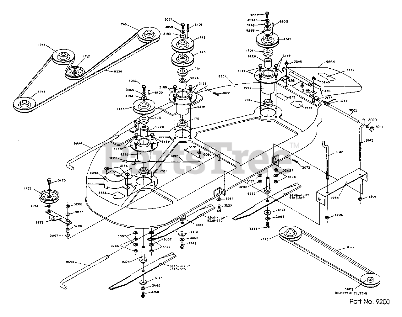 Dixon ZTR 502 Dixon ZeroTurn Mower (1990) MOWER DECK ASSEMBLY Parts