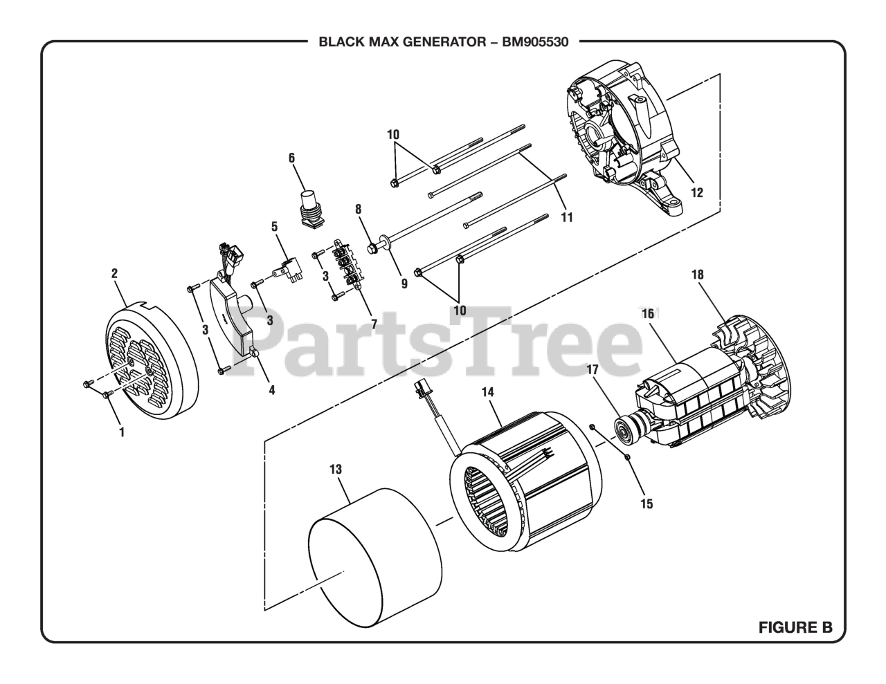 Black Max BM 905530 (099930634) Black Max 5500 Watt Generator, Rev 01