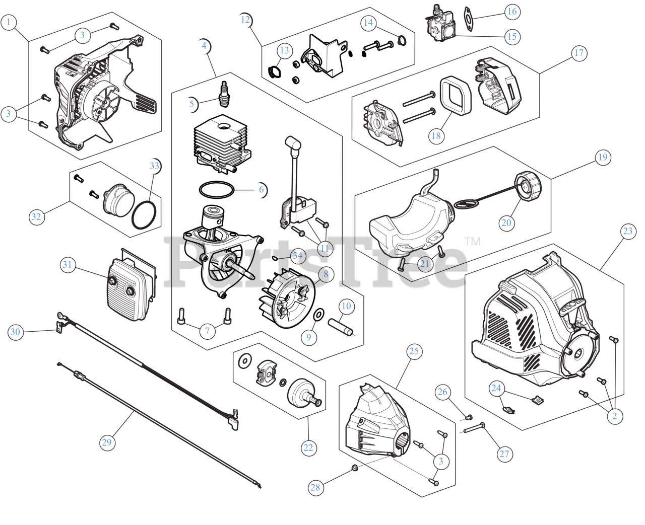 Craftsman SE 2200 CMXEDAMDSE25 41ADSE25793 Craftsman Edger Engine Assembly Parts Lookup with Diagrams PartsTree