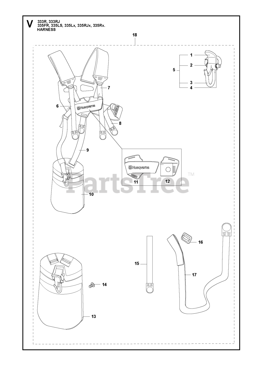 Husqvarna 335 LX Husqvarna String Trimmer (Original) HARNESS Parts