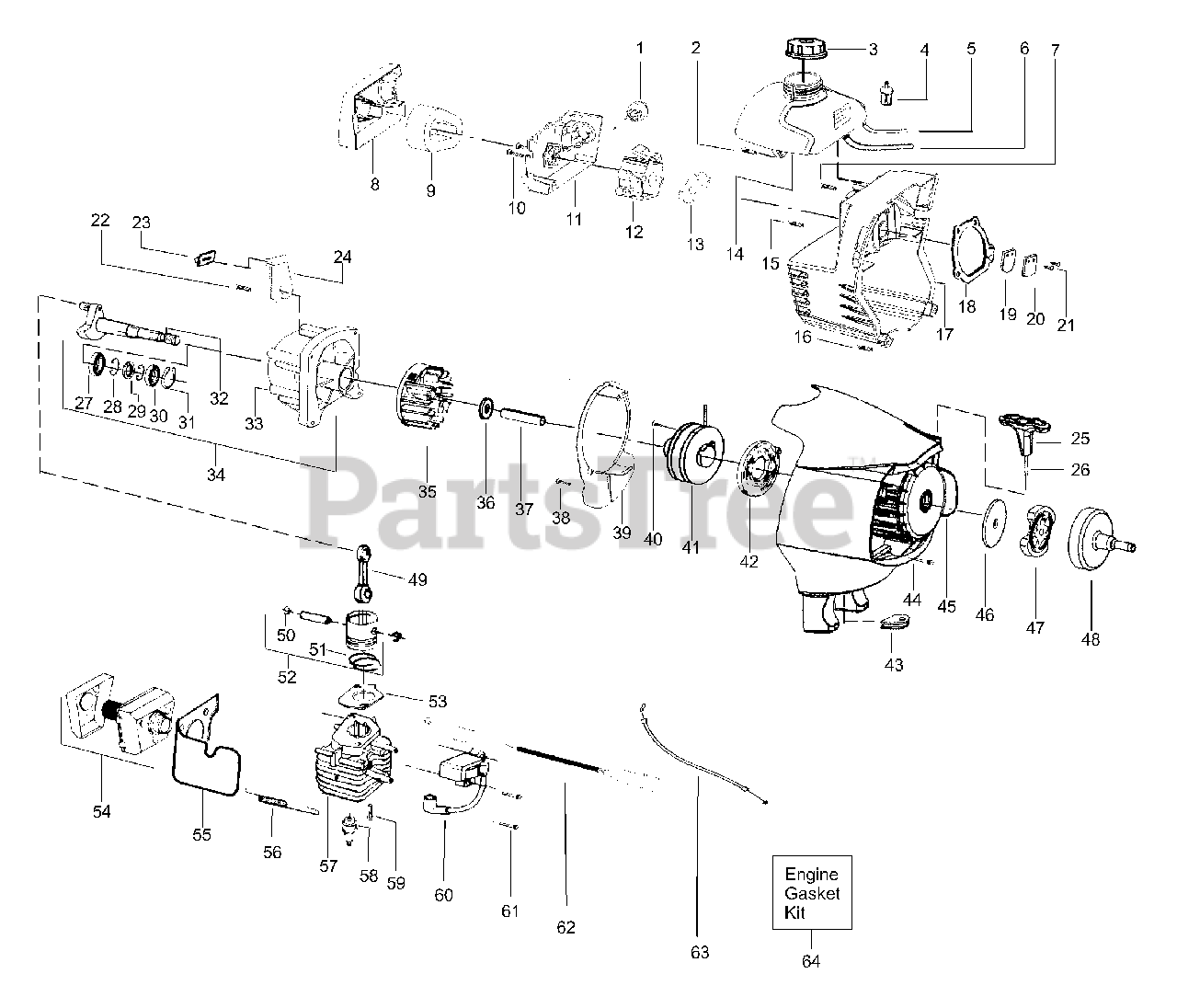 Poulan Pro PP 331 - Poulan Pro String Trimmer Engine Assembly Parts ...