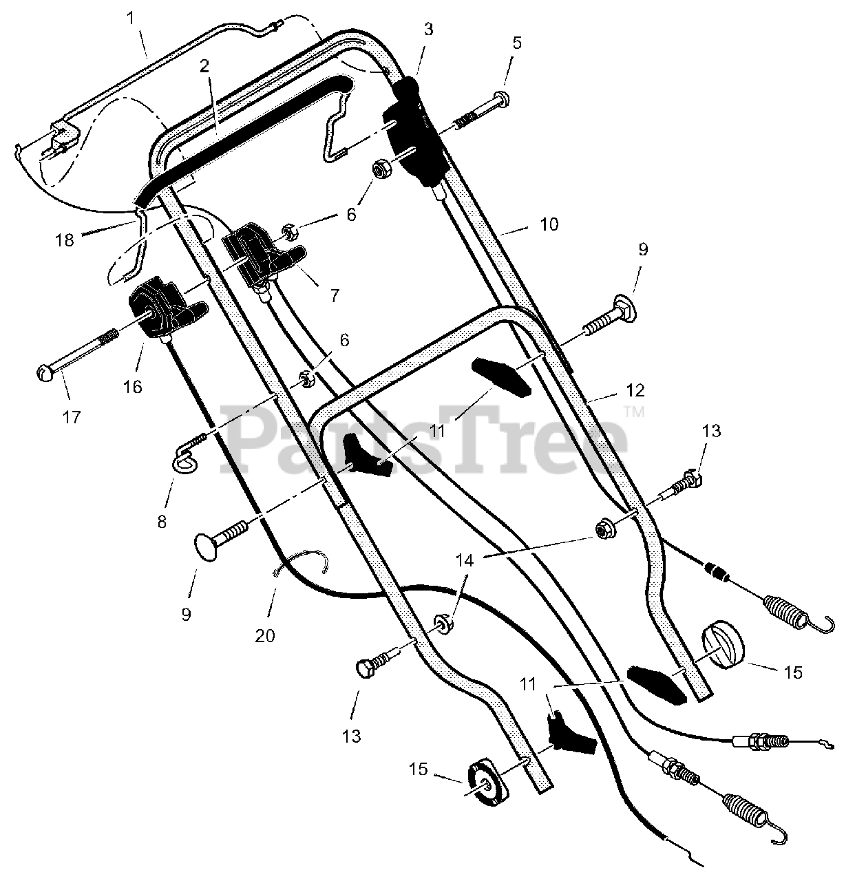 Yard King 261011x89A Yard King 26" WalkBehind Mower (2002) Handle