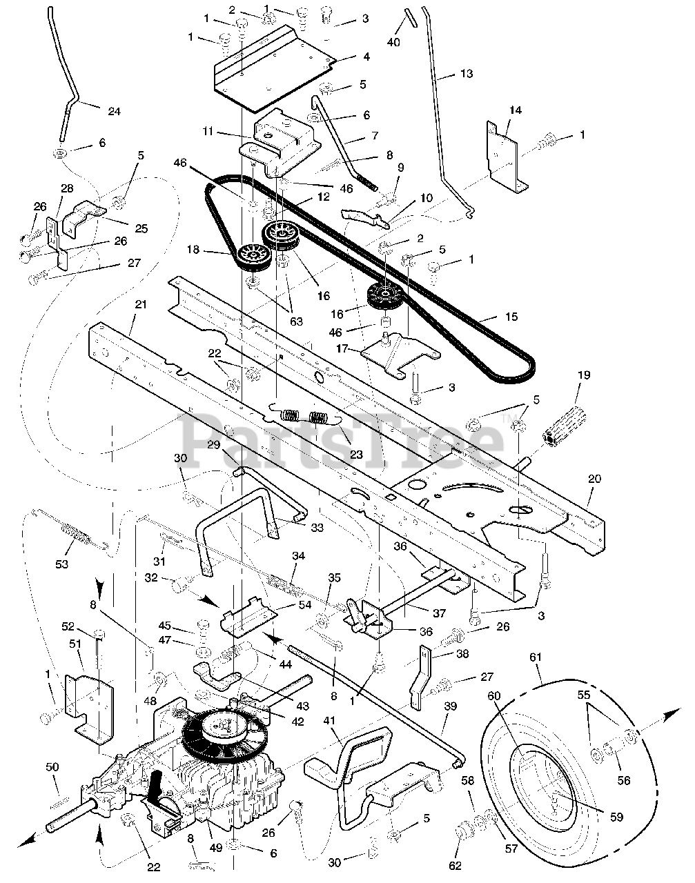 Yard King 42575x81A Yard King 42" Lawn Tractor (2000) Motion Drive