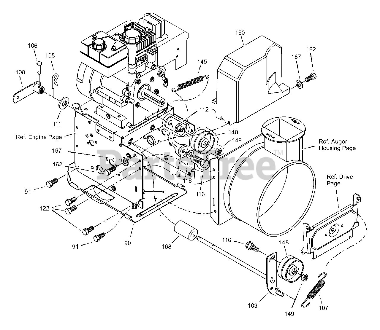 Parts For A Murray Snowblower Murray 624504x4C - Murray 24" Snow Thrower (2003) Frame Parts Lookup