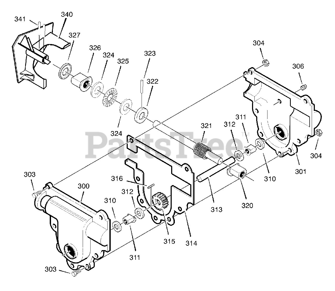 Murray 624504x4B Murray 24" Snow Thrower (2002) Gear Case Parts