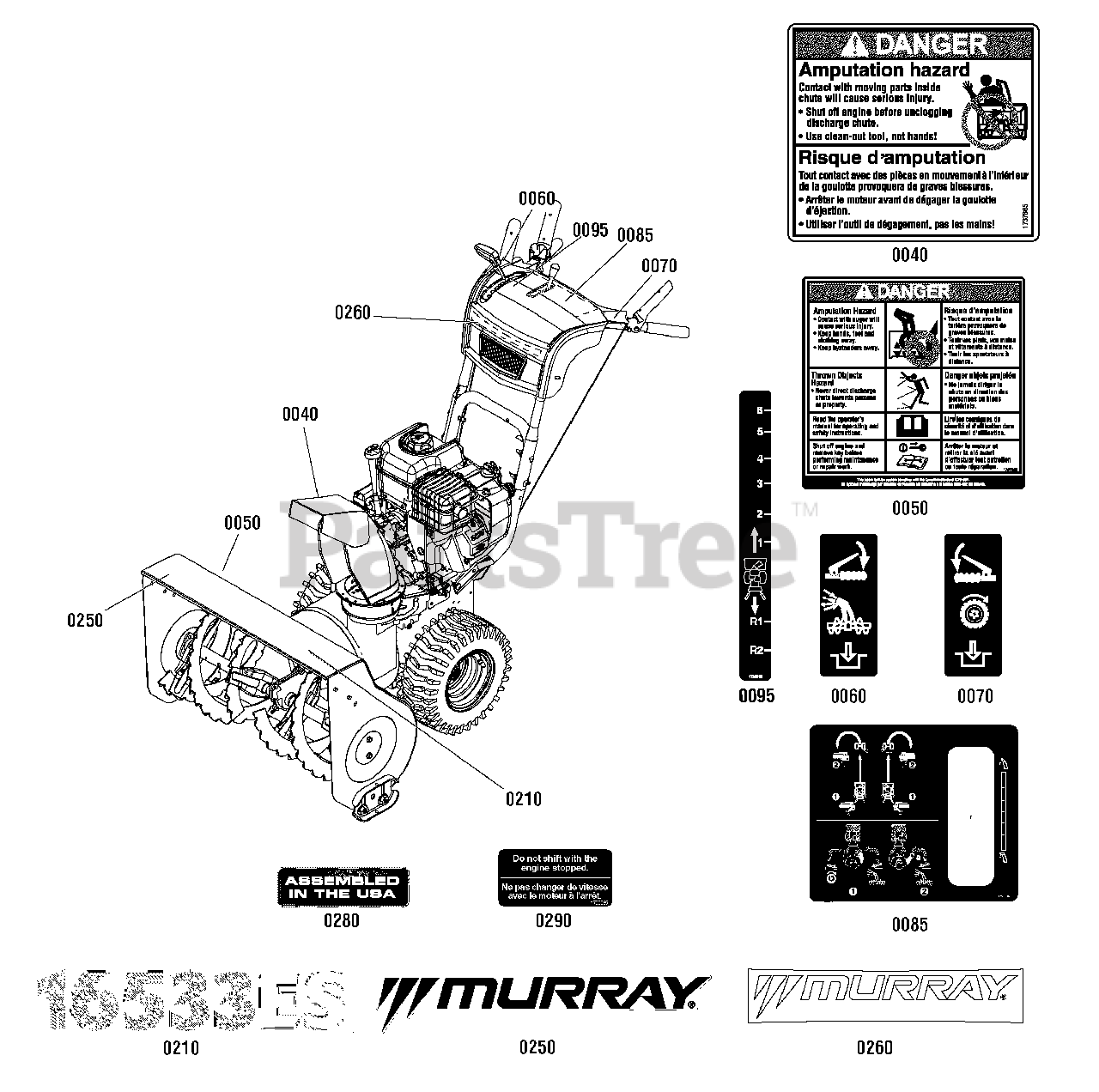 Brute 169628200 Brute 29" Snow Thrower, 14.5 Gross TP (2012) Decals Group (2990825) Parts