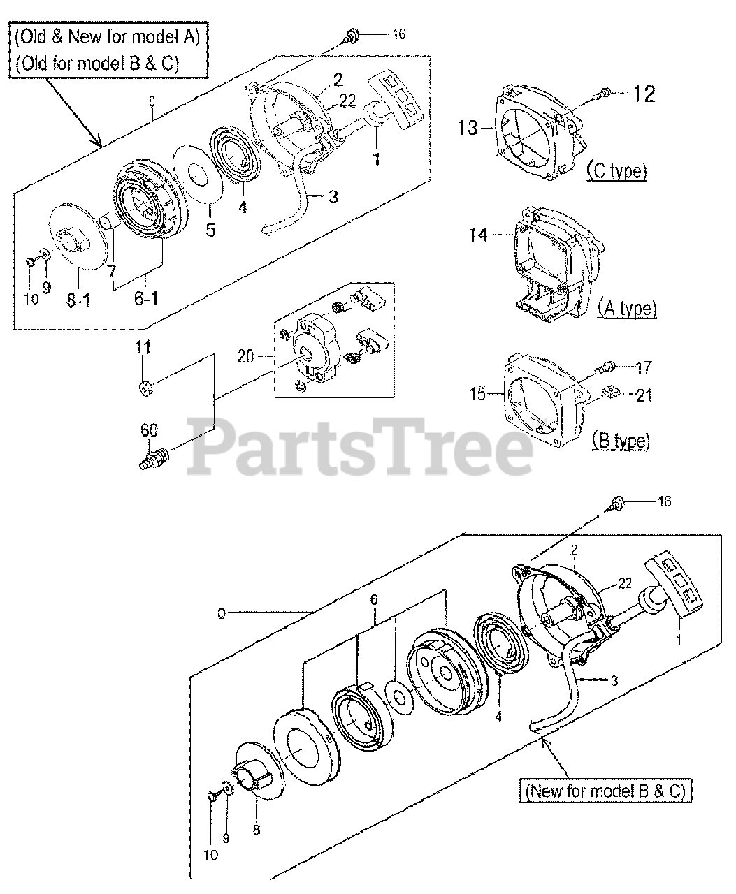 Tanaka TBC225C Tanaka String Trimmer SStart Kit A Parts Lookup with