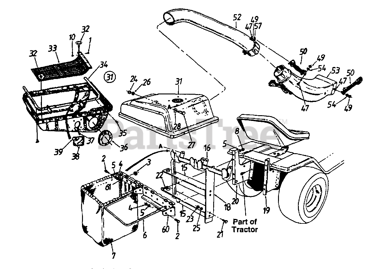 Mtd 190 063 000 Mtd Grass Catcher Assembly 1994 General Assembly