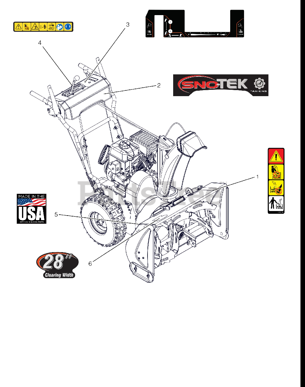 Ariens 920314 Ariens SnoTek 28" Snow Blower, LCT StormForce 208cc
