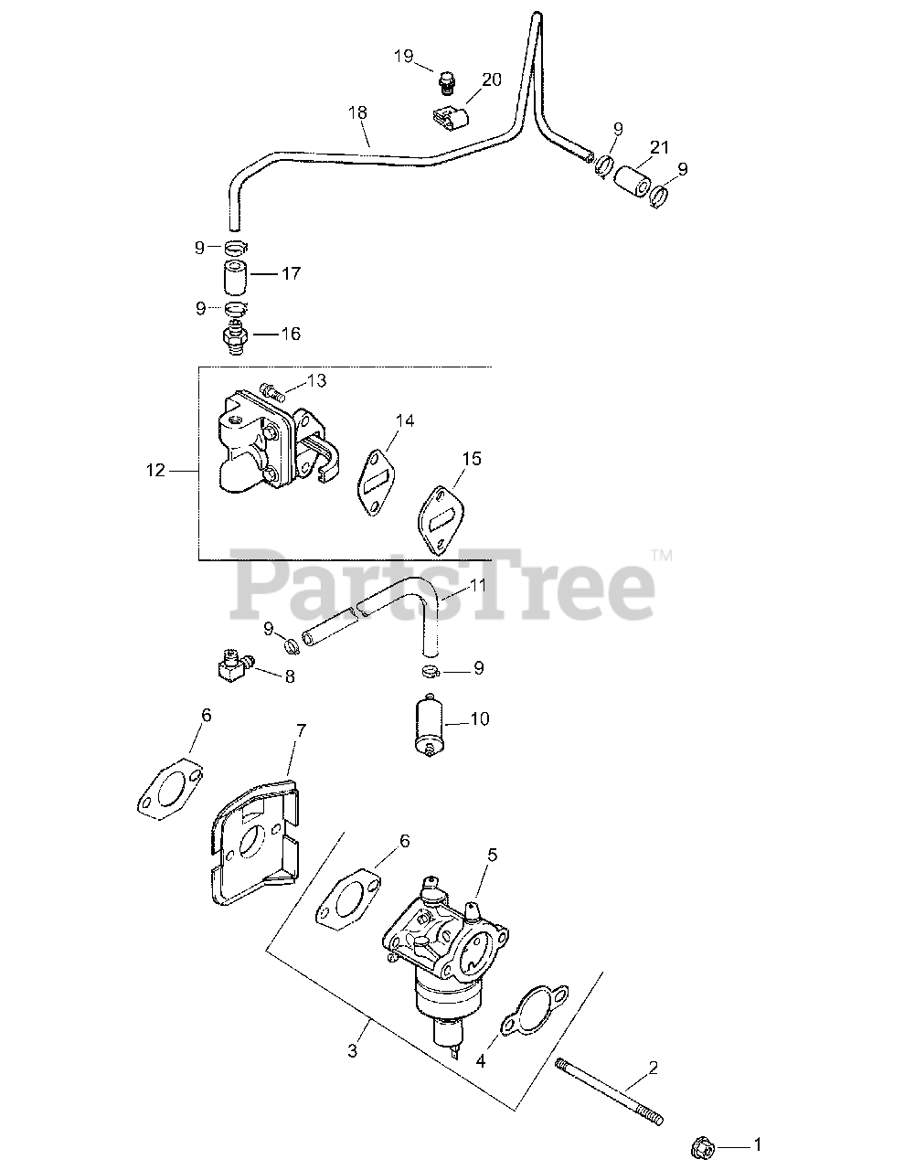 Cub Cadet LT 1040 13AX10CG710 Cub Cadet 42 Lawn Tractor Command Engine Carburetor Fuel Pump Parts Lookup with Diagrams PartsTree