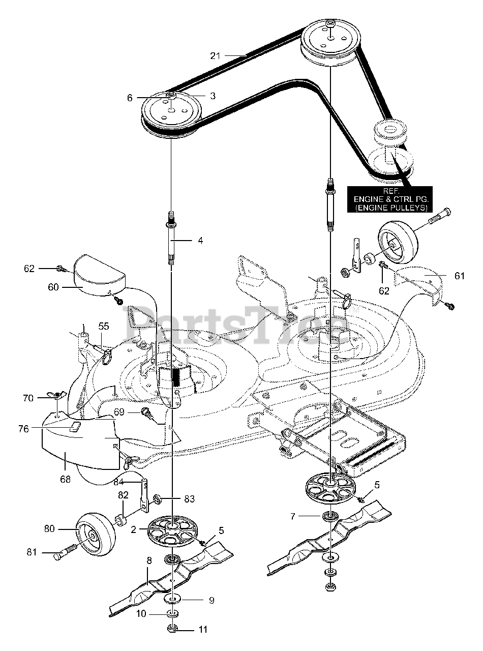 Yard King 42580x89A Yard King 42" Lawn Tractor (2000) Deck Assembly