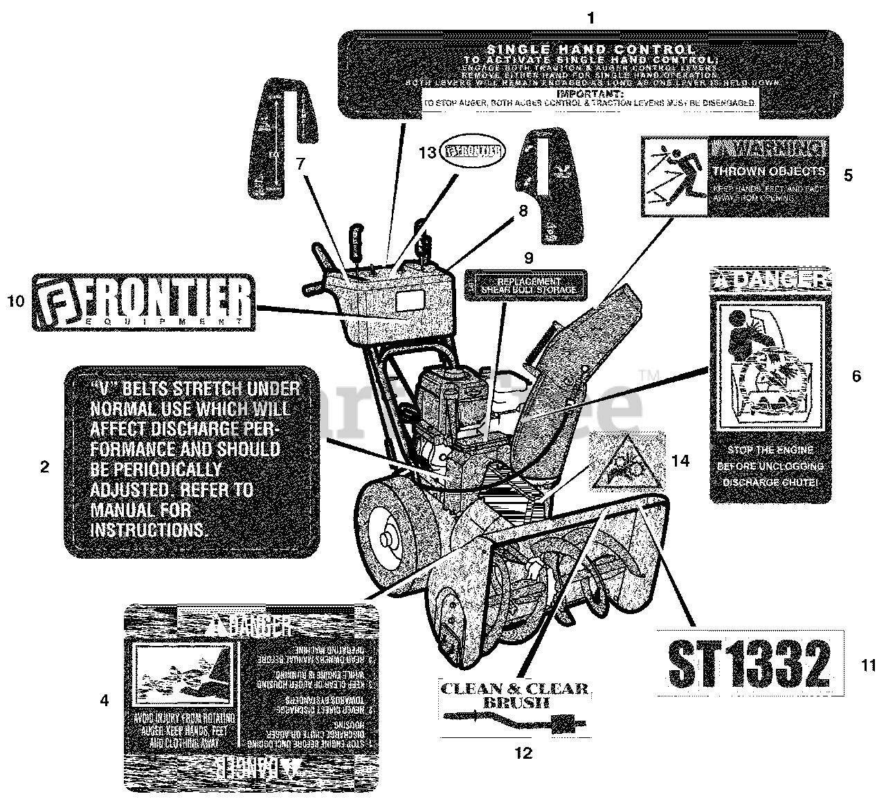 Frontier ST 1332 (632130x16B) Frontier 32" Snow Thrower (2004) Decals