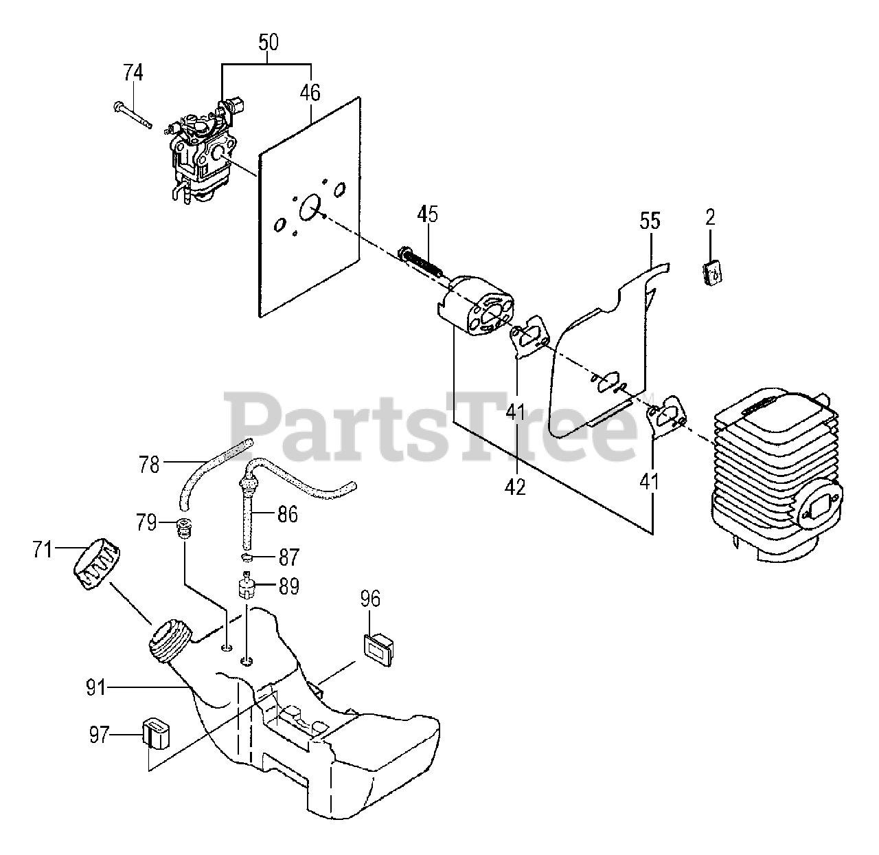 Tanaka TBC2501 Tanaka String Trimmer Fuel System Parts Lookup with