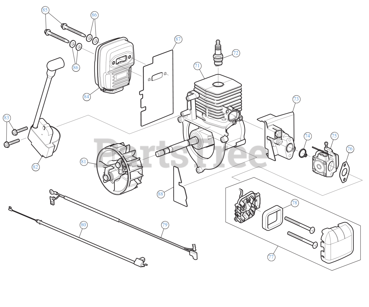 Yard Machines Y 25 BT 41AD25BT900 Yard Machines String Trimmer Blower Engine Parts Lookup with Diagrams PartsTree