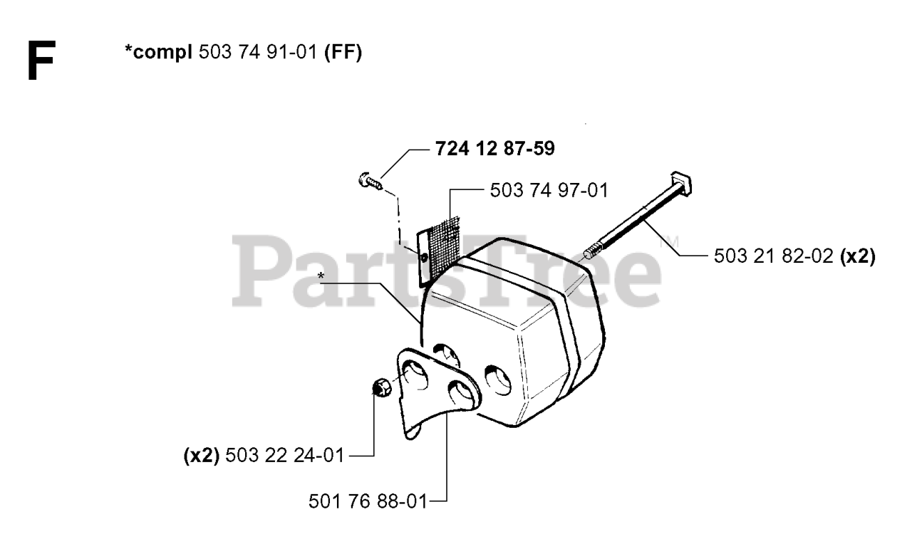 Kipufogódob Husqvarna 51, 55 - 8690 - Kertigép Al - Foto 5