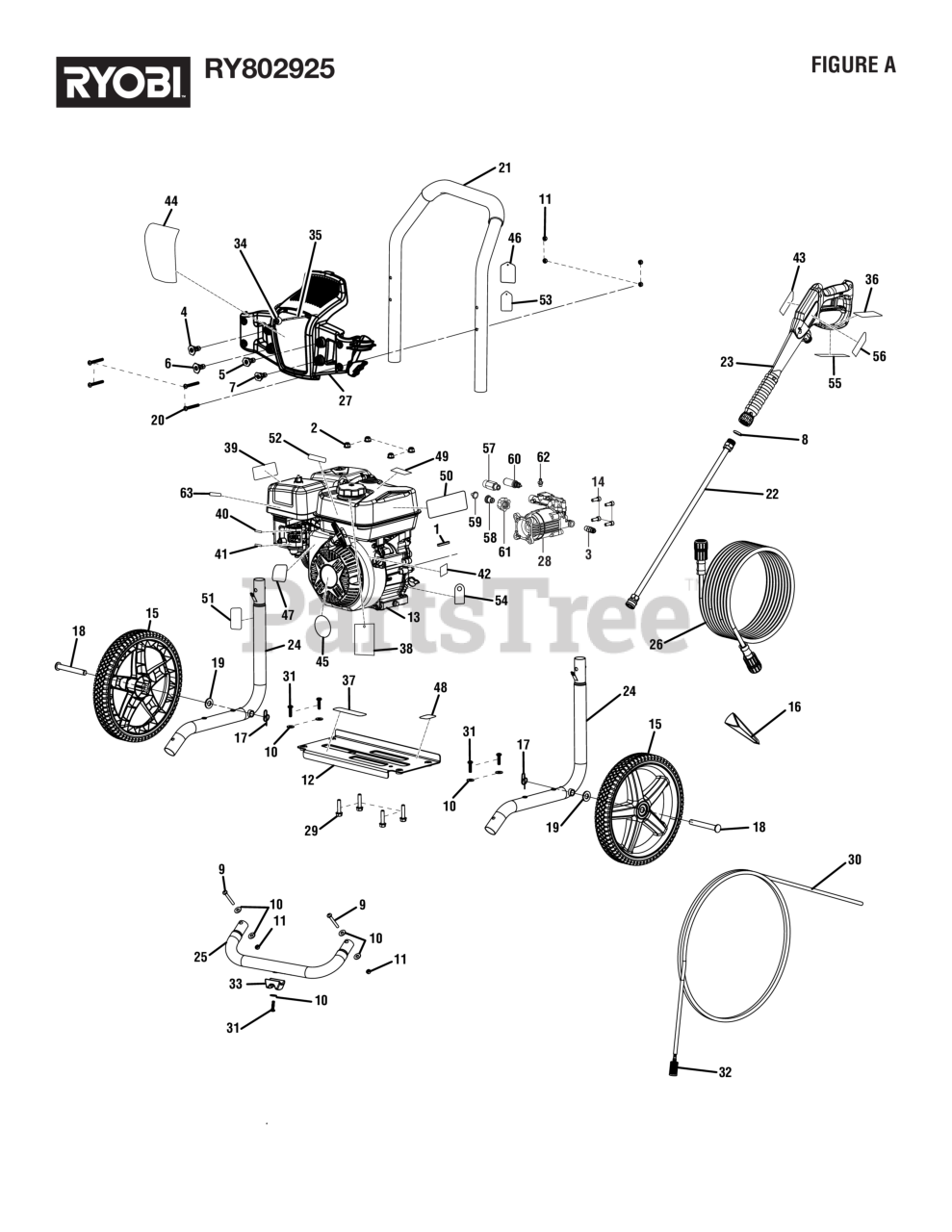 Ryobi RY 802925 (095079510) Ryobi 2900 PSI Pressure Washer, Rev 02